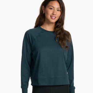 Vuori Long Sleeve Halo Crew - Small, Beryl Heather (Teal)